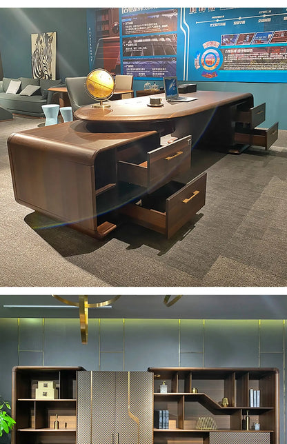 Leichter Luxus-Chef-Tisch, Chef-Schreibtisch, einfache moderne Büromöbel für Stuhlpersonen, speziell geformter kreativer Allgemein