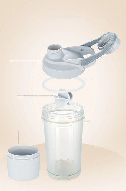 Shake Cup Sports Fitness Water Bottle Milkshake Cup Sports Plastic Water Cup Creative Plastic Drinking Cup Protein Powder Cup.