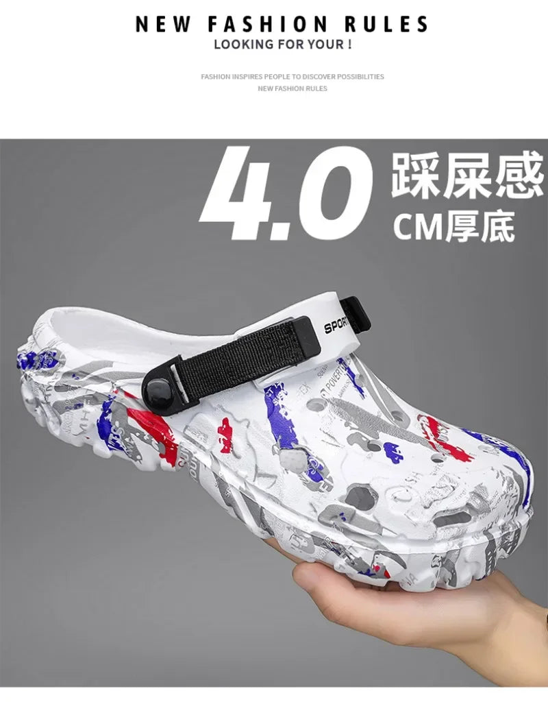 Plus Size 46 47 Men's Summer Clogs Sandals Eva Slippers Men Fashion New Flat Sandals Men Women Leisure Slides Men Casual Shoes