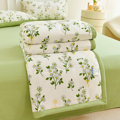 1pc Thin Duvet for Summer Quilt Single/Double/Queen Size Comforter Printed Blanket Home Soft Bedspread edredones (No Pillowcase)