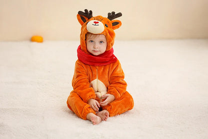 MICHLEY Winter Baby Strampler Mit Kapuze Flanell Cosplay Kleinkind Infant Kleidung Insgesamt Bodys Overall Kostüm Für Kinder Mädchen Junge