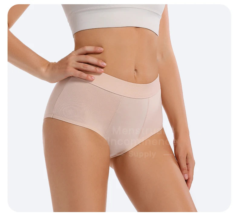 High Waist Menstrual Panties for Women 4-Layer Leakproof Protection Fast Absorbent Period Panties Heavy Flow Briefs.