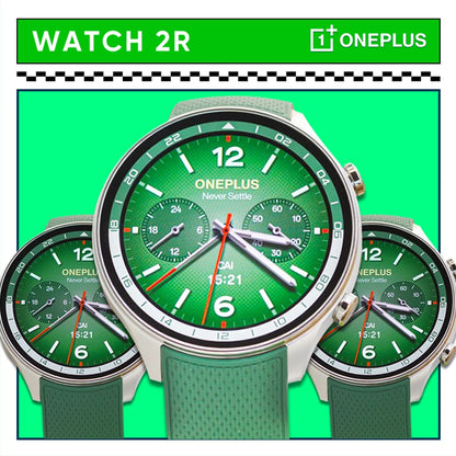2024 Smartwatch OnePlus Watch 2R 1.43'' AMOLED Screen Snapdragon W5 Gen 1+BES2700 100H Battery Life WiFi Wear OS by Google GPS.
