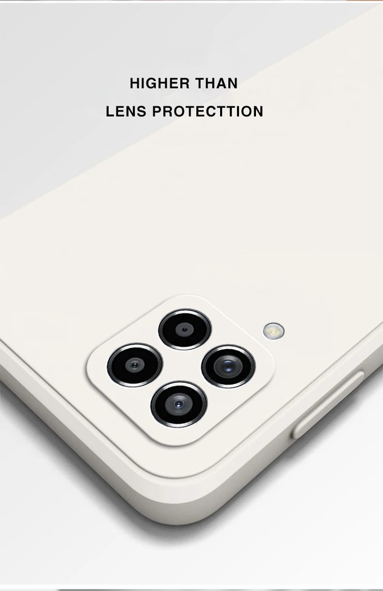 Funda Original Phone Case for Samsung A12 M12 A22 M22 A32 A42 A52 A72 5G Matte Silicone Camera Protective Cover Cases.