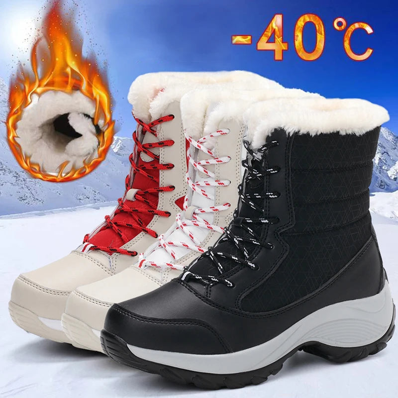 Snow Boots Women New Ladies Shoes Platform Shoes Woman Flat Keep Warm Boots Ladies Casual Plush Botas Mujer Winter Shoes Women.