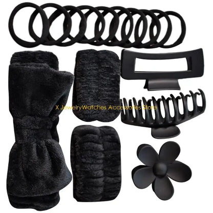 31KD Bowknot Dye Headband Set with Wristbands Hair Clip and Hair Rings Accessory.