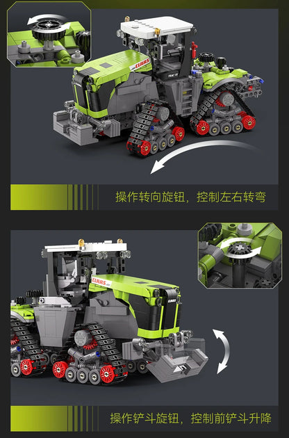 Cada 1336pcs 1:32 Famous CLAAS City Agricultural Vehicle Building Block MOC Bricksley Design Truck Bricks Toys Children Gifts.