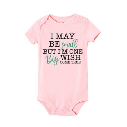 I May Be Amall But I'm One Big Wish Come Ture Baby Strampler Neugeborenen Body Kurzarm Overall IVF Success NICU Babykleidung