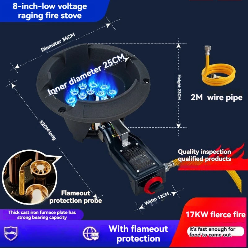 Low-pressure Fierce Fire Stove Single Commercial Gas Stove with Flameout Protection Liquefied Gas Stove Low-pressure.