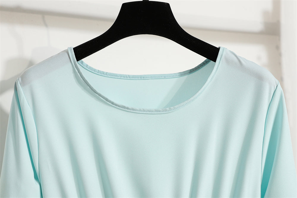 Frühling Herbst Mode weibliche Vestidos solide volle Ärmel O-Ausschnitt lässig Chiffon Kleid Frauen muslimischen langen Kleid Maxi kleider