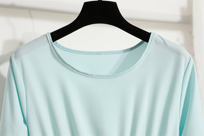 Frühling Herbst Mode weibliche Vestidos solide volle Ärmel O-Ausschnitt lässig Chiffon Kleid Frauen muslimischen langen Kleid Maxi kleider