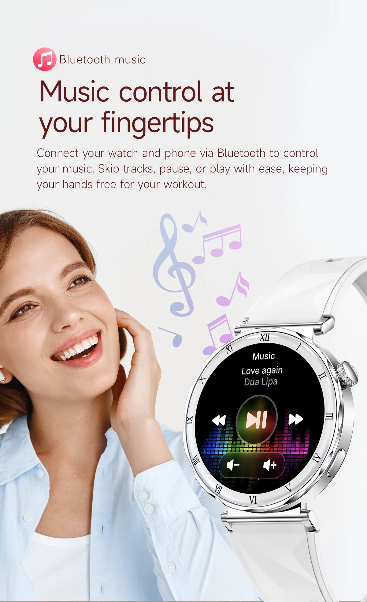 LIGE Luxury 1.19” AMOLED Screen Smart Watch Women Health Monitor Women's Wristwatch Bluetooth Call Waterproof Ladies Smartwatch