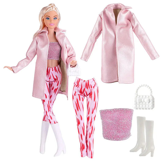 NEW 25 Style Doll Clothes Outfits Pink Winter Sweater Coat Dress Pant Costume Doll House Accessories Christmas Girls Gift.