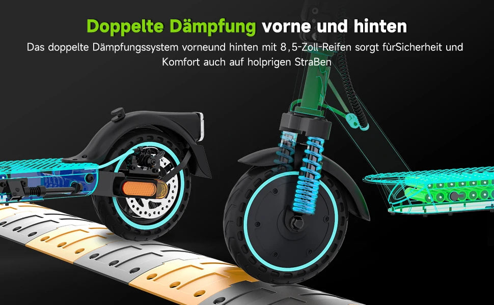 RCB EV85F (ABE) Adult EScooter 400W Motor Foldable E-Scooter 36V 7.8AH 8.5” Road Tire Commuting Electric Scooter.