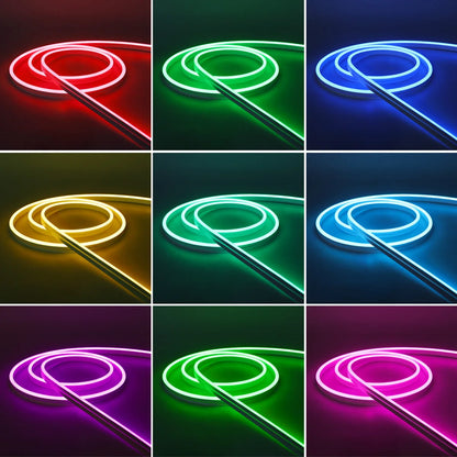 1M 2M 3M 5M RGB Neon LED Strip Light Bluetooth/IR Remote Control 5V Smart USB Silica Gel Tube LED Neon Light Room Decor Lamp.