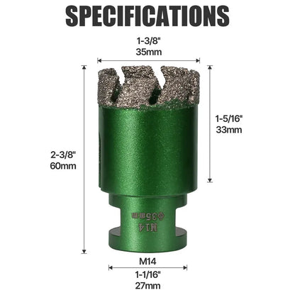 6–130 mm M14-Gewinde, trocken, vakuumgelöteter Marmor, Mauerwerk, Lochsäge, Öffner, Diamantbohrkrone für Keramikfliesen, Granit, Marmor