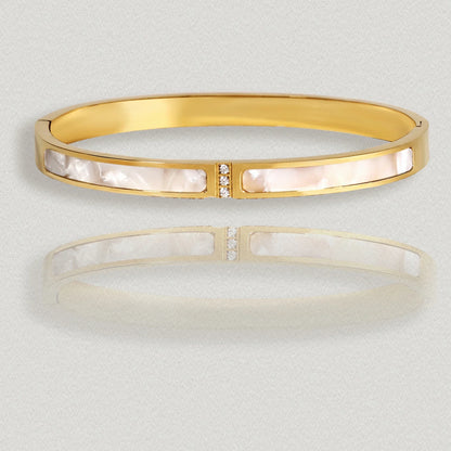 Titanium Steel Gold Silver Color Bangles for Women Girls Trend Waterproof Jewelry Luxury Sparkling Zircon Bracelet Bangle