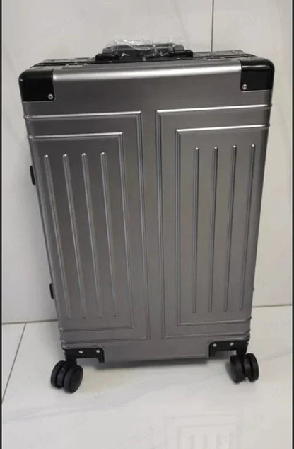 Trolley Box Rollgepäck Silber Koffer mit hoher Kapazität Koffer aus Aluminium-Magnesium-Legierung Universalrad