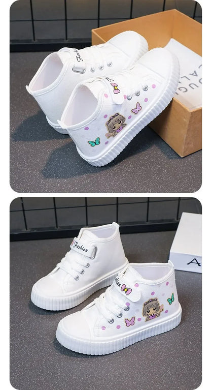 Multi Colored Kids Casual Shoes Cartoon Mid Top Anti Slip Spring Autumn Outdoor Kids Canvas Shoe Sizes 26-37 Sandalias De Mujer.