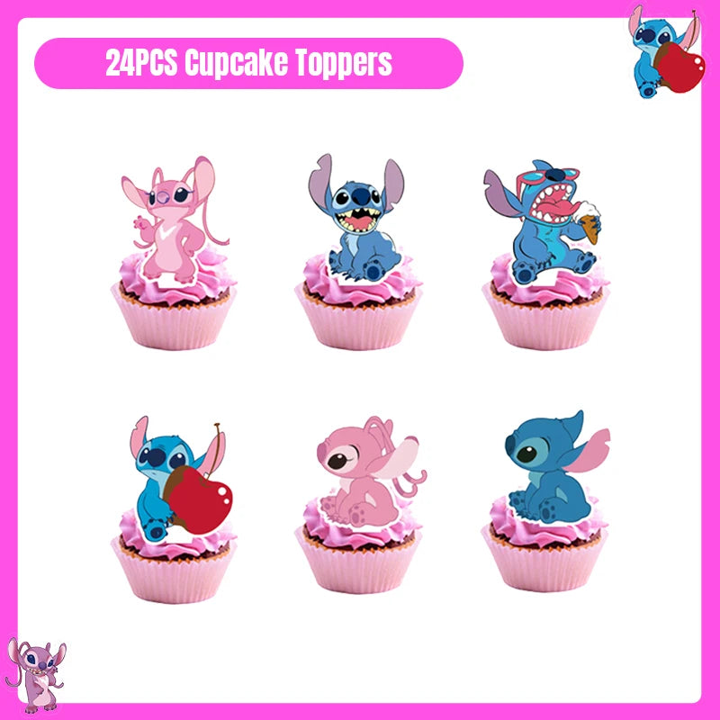 Disney Lilo und Stitch Party Dekoration Geschirr rosa Stitch alles Gute zum Geburtstag Party Thema liefert Ballon Hintergrund Tasse Teller