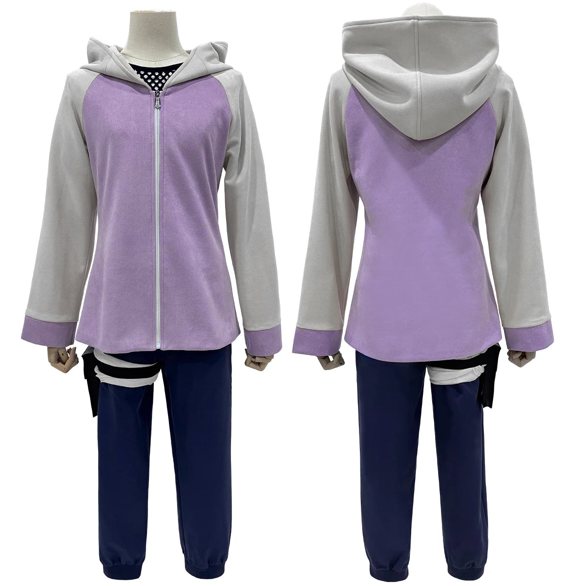 HOLOUN Anime Hyuga Hinata Cosplay Kostüm Perücke Trainingsanzug Hosen Fisch Net Top Bein Beutel Cos Konvention Täglichen Verschleiß Geschenk