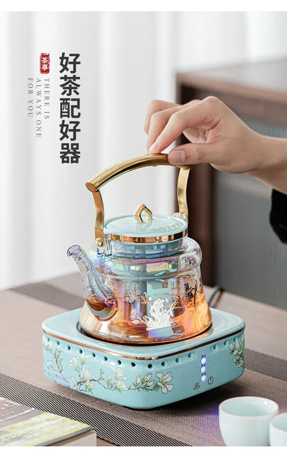 220V High-Temperature Resistant Electric Tea Stove & Tea Kettle Set for Home Use A.