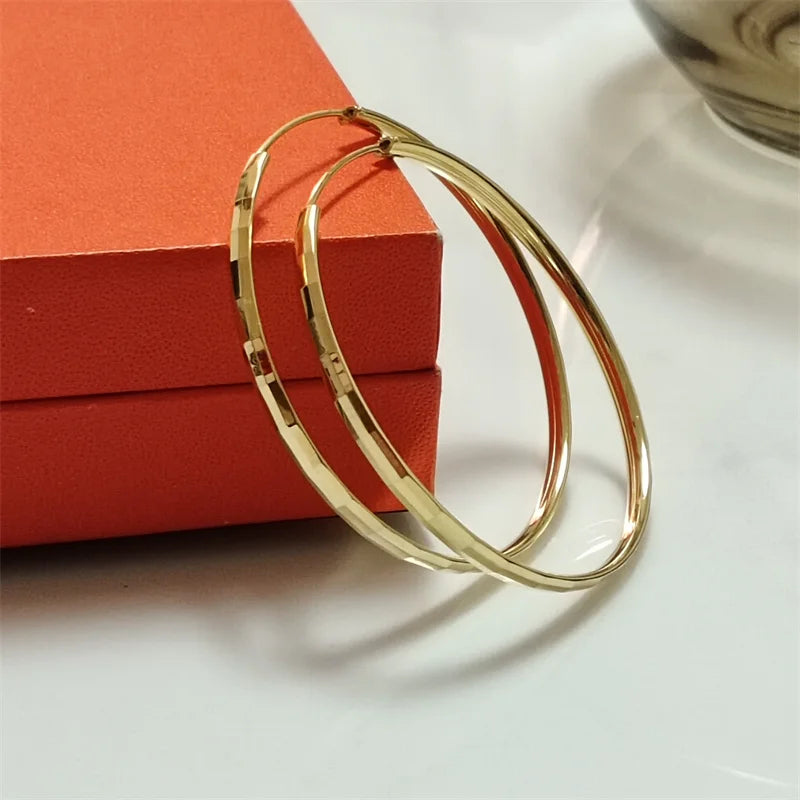 Senlissi - 925 Sterling Silver Hoop Earrings For Women 18K Gold Plated Jewelry Dazzling Women's Hoops Earrings Christmas Gifts