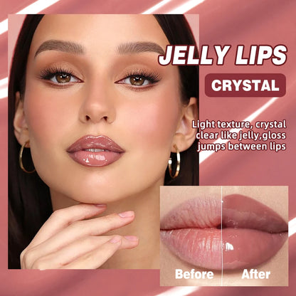 QIBEST Crystal Lip Balm Moisturizing Lip Gloss Oil Jelly Lipgloss Long Lasting Liquid Lipstick Hydrating Tinted Lip Serum Makeup.