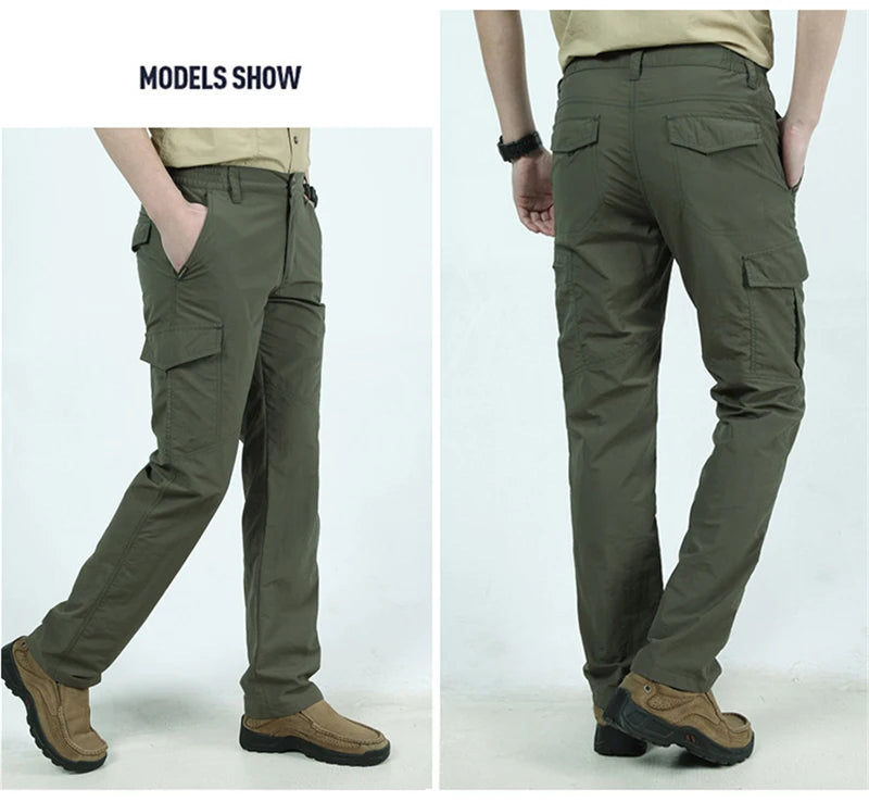 Military Tactical Pants Cargo Men Waterproof Trousers Casual Pants Wear-resistant Multi-pocket Outdoor Hiking Work Trousers Male.