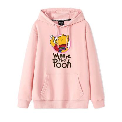 Cartoon Winnie the Pooh Mode einfacher Pullover Damen lockere und bequeme Kapuze vielseitige Paar Freundin Pullover Jacke