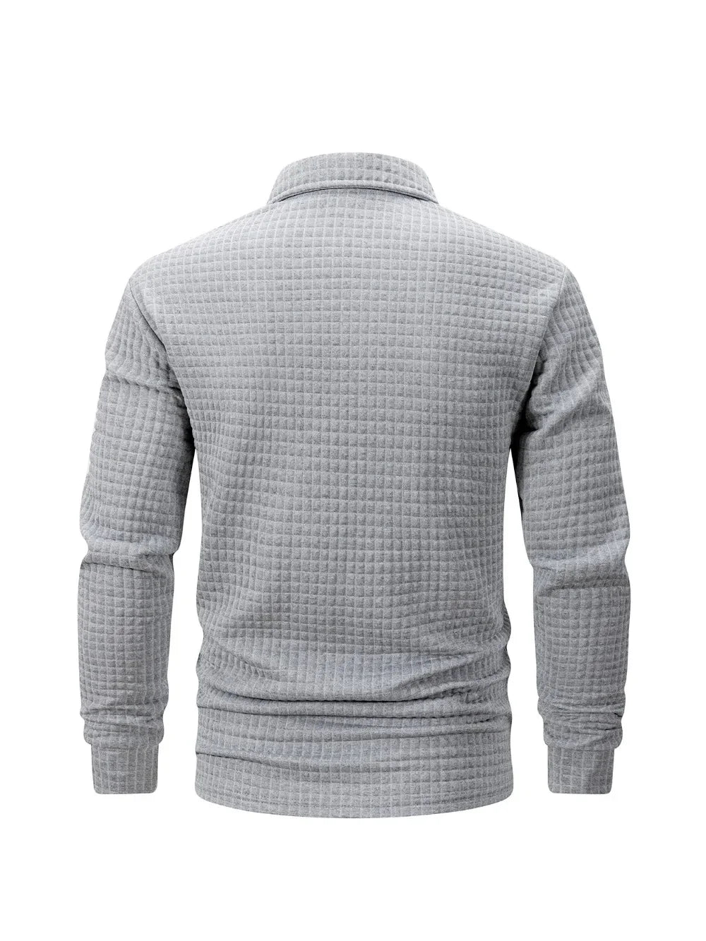 Autumn Knitted Jacquard Grid Polo Pullover Men Solid Color Casual Long Sleeved Sweatshirts Male Daily Warm Turtleneck Streetwear.