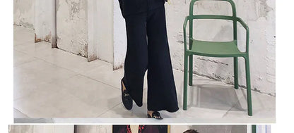 Loribindwood Gestrickte Pullover Breite Bein Hosen Anzug für Frauen Herbst/winter 2022, Neue Koreanische Lose Mode Zwei-stück Set