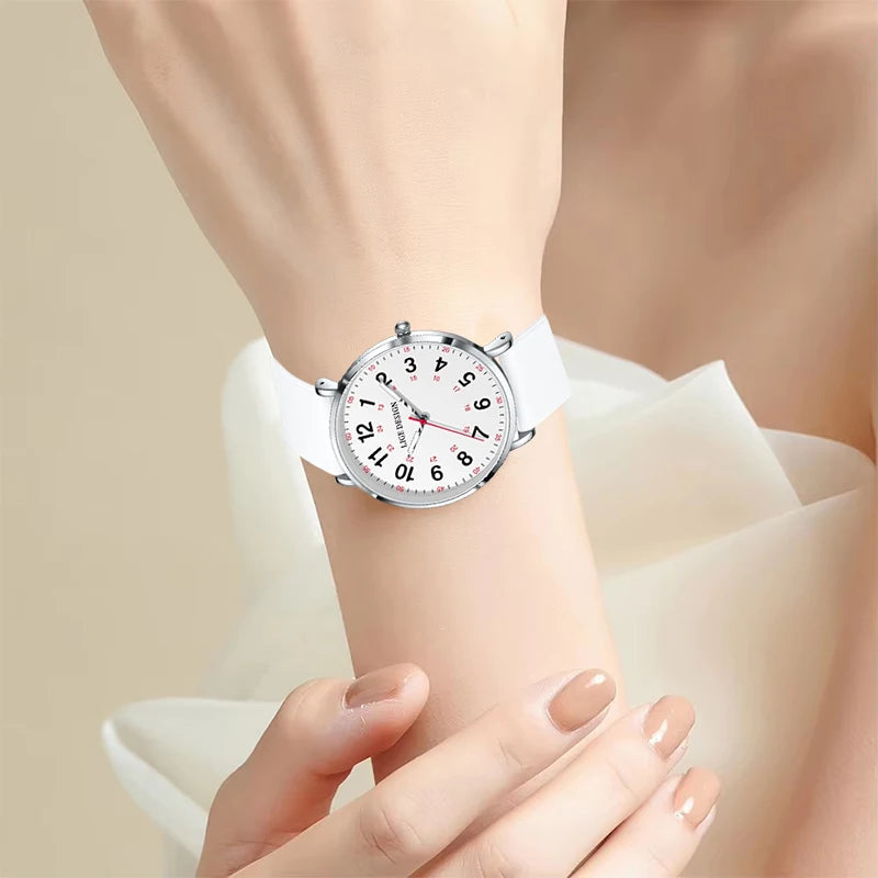 LIGE Fashion Elegant Watches for Woman Ladies Candy Color Silicone Casual Luminous Waterproof Dress Quartz Women's Wristwatches.