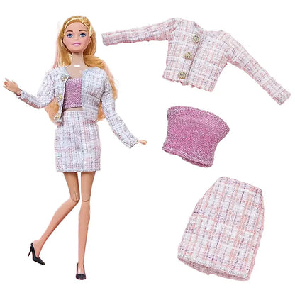 NEW 25 Style Doll Clothes Outfits Pink Winter Sweater Coat Dress Pant Costume Doll House Accessories Christmas Girls Gift