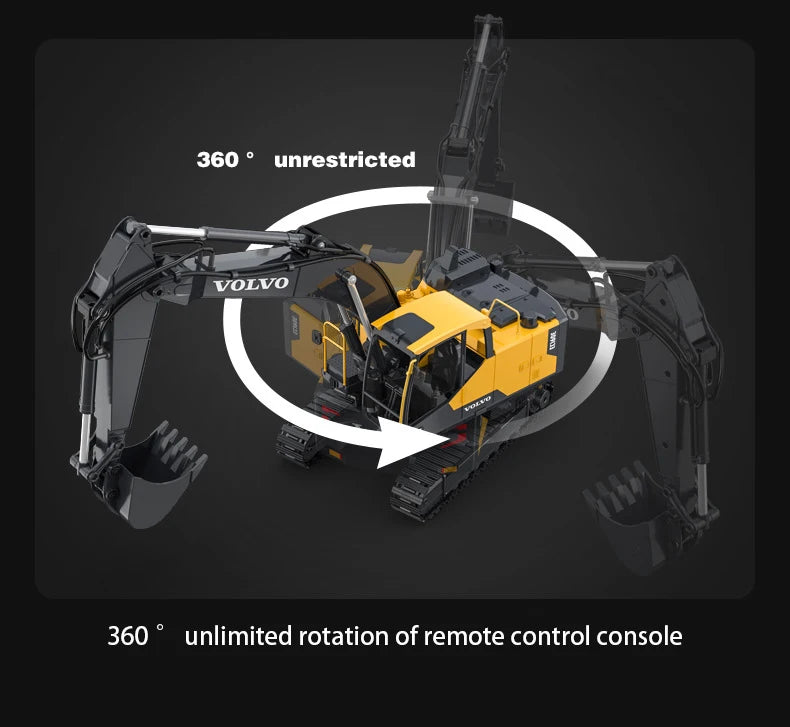 Double E E598 Large Rc Excavator 1/16 3in1 Alloy Truck E590 Remote Control Engineering Vehicle Toy Model For Boys Kids Gift.