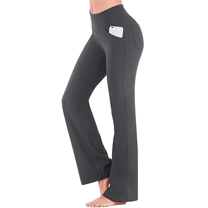 Elegante Damenhose Palazzo Flared Wide Killer High Waist OL Damen Karriere Lange Hose