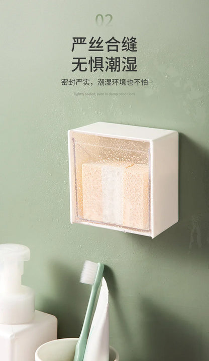 Wandmontierte Flip-Aufbewahrungsbox für das Badezimmer, nicht perforierte Aufbewahrungsbox für Wattestäbchen