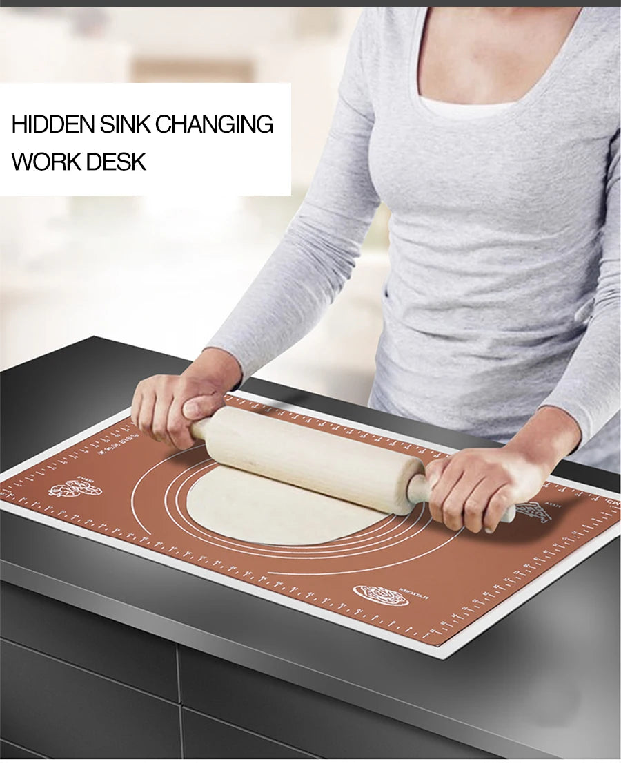 ASRAS New kitchen Sink Double Cover hidden Single Large Size 304 Stainless Steel 4mm Thickness Handmade Brushed kitchen Sink