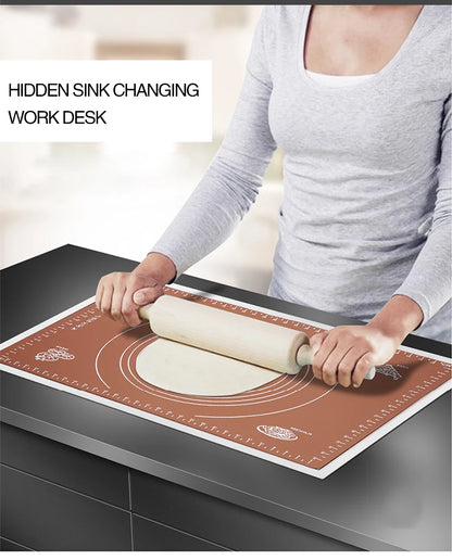 ASRAS New kitchen Sink Double Cover hidden Single Large Size 304 Stainless Steel 4mm Thickness Handmade Brushed kitchen Sink