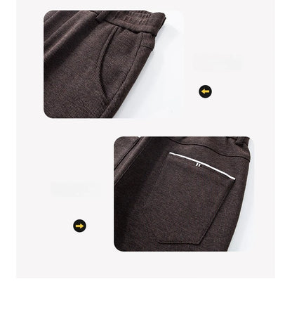 Men's Winter Velvet Casual Pants Thickened Warm Slim Fit Comfortable Solid Color Trousers Korean Fleece  Fashion Outdoor Jogging.