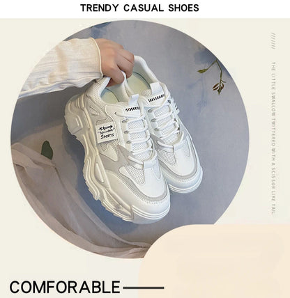 Chunky Platform Sneakers for Women Autumn New Fashion Thick Sole Vulcanized Shoes Woman Casual Non Slip Breathable Sports Shoes.
