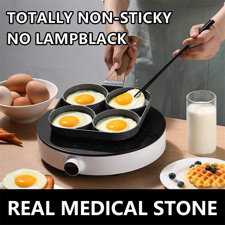 LMETJMA Egg Frying Pan Nonstick Pancake Pans 4-Cups Cookware Pancake Pan Egg Pan Suitable for Gas Stove Induction Cooker JT87.