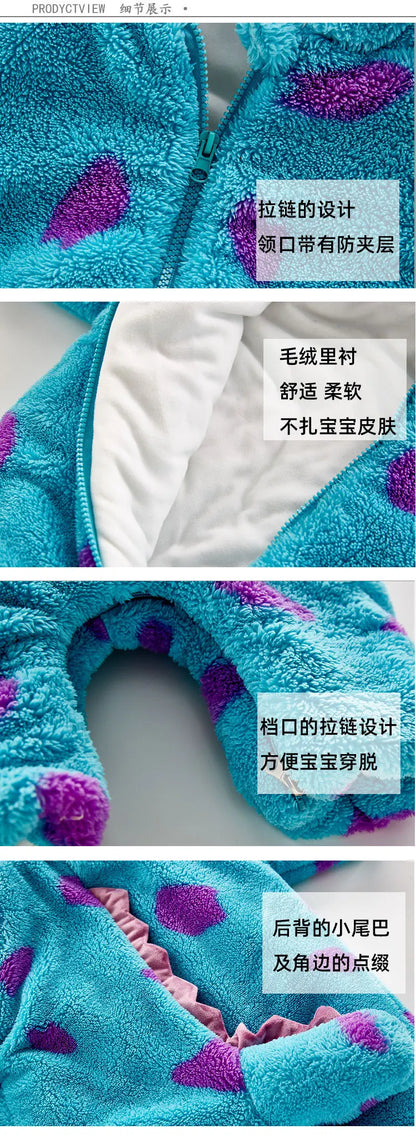 2023 herbst kinder Neugeborenen Overall Nette Krabbeln Anzug Einteiliges Gepolsterte Korallen Fleece Body.