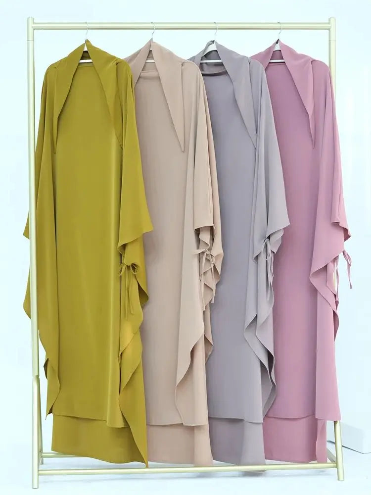 Ramadan Eid Khimar Abaya Dubai Turkey Islam Muslim Maxi Hijab Dress Nida Prayer Clothes For Women Kebaya Robe Femme Musulmane.