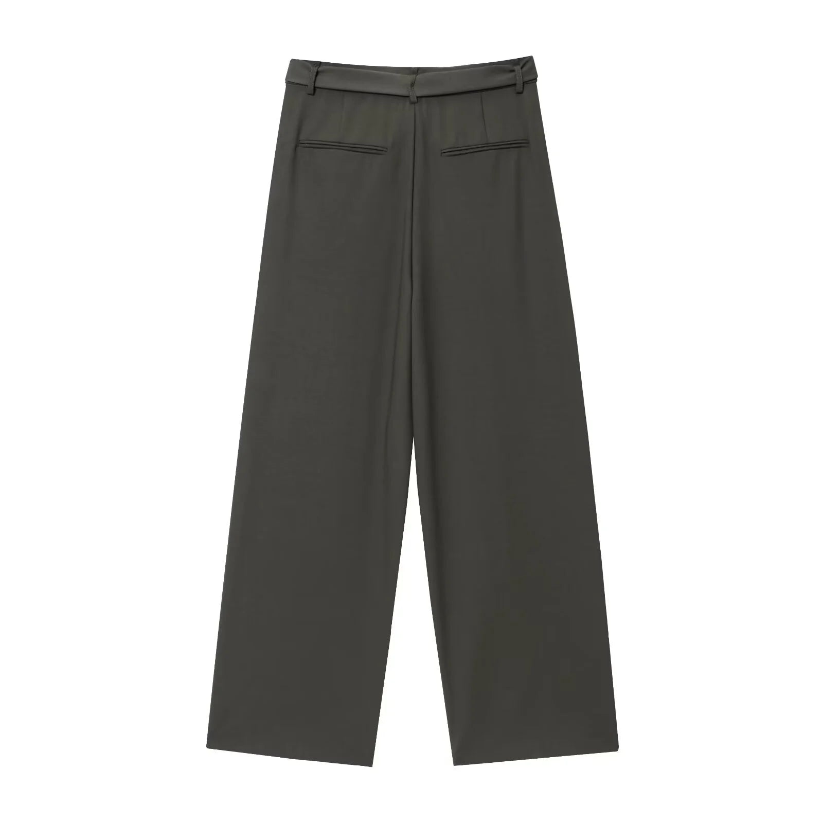 ZERAINS Autumn women's sleeveless V-neck short vest loose fit with waistband pleated high waisted pants set.