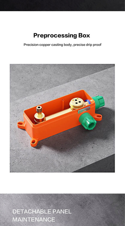 Luxury gun gray brass wall mounted bathroom faucet with LED digital display Single handle hot & cold water embedded bathroom Tap