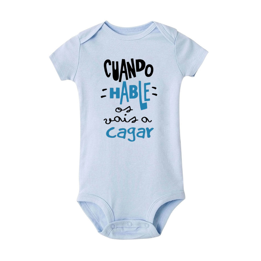 When I Talk You Mess Up The Gift Print Baby Strampler Säuglingsbodysuit Baby Niedliche Kleidung Neugeborene Kurzarm Bodys Kleinkind Geschenk.