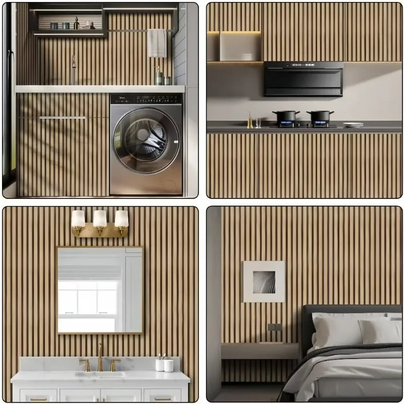 Faux Grille Wall Stickers Self Adhesive Wallpaper for Bedroom Walls Thick Foam Wood Grain Peel and Stick Wallpapers Home Decor