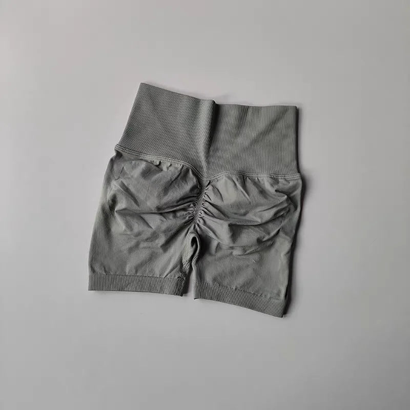 Summer High-Waist Women's Yoga Shorts Breathable Fitness Shorts Butt Lift Sports Running Cycling Push-Up Workout Gym Shorts