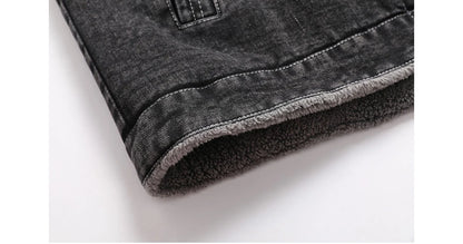 DIMUSI Winter Men's Denim Jackets Man Fleece Warm Windbreaker Jacket Fashion Mens Retro Cotton Military Jean Coats Clothing.